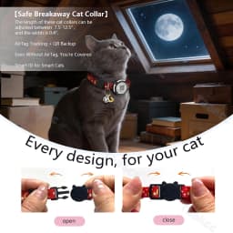 Glow AirTag Cat Collar with Airtag Holder & Pet Name QR Code for Apple Tracker Dual Protection Pet Collar for Kitten Puppy