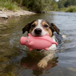 Squeaky Latex Round Pig Dog Toy: Chew-Resistant Stress Relief & Interactive Training Toy for Play and Boredom Relief