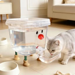 Automatic Smile Face Pet Water Dispenser,Cartoon Fountain Design,Multifunctional Bowl For Cat Dog Puppy Home Living Room Feeding