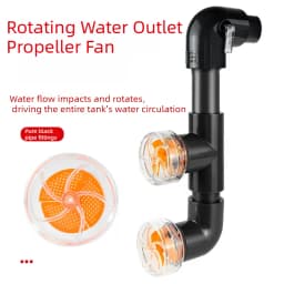 DIY Auto-Rotating 3-Blade Fan Kit for Fish Tank Outlet Tube Accessories Fish Tank Outlet Aquarium Filter Screen Accessories PVC