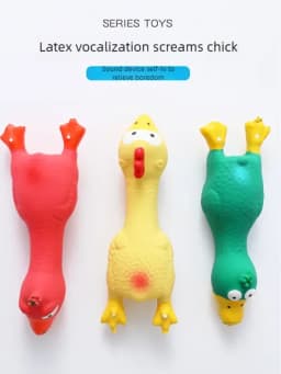 Soft Natural Latex Squeaky Dog Toy Lying Chicken Shape Molar Teeth Grinding Chew Toy Interactive Bite Resistant Pet Play Toy