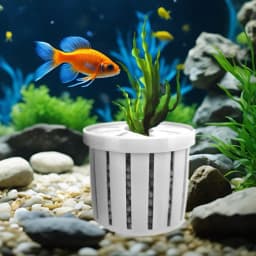 4 Pieces Aquarium Planter Pot with sponge Suction Cups breathable water-permeable For Home Fish Tank Plant Pots Holder