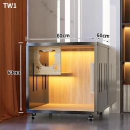 Luxury Wooden Cat Villa w/ Side Glass Indoor Large Pet Cage Eco Breathable Cat House, Oversized, Contact Us Before Order