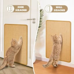 Natural Sisal Cat Scratching Mat Large Size Non-Shedding Wall Scratchers Adhesive Hook Loop Portable Cat Scratch Pad Indoor
