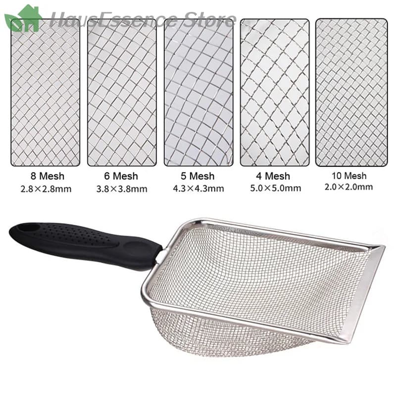 ※Pet Washing Equipment Stainless Steel Feces Shovel Net Cat Litter Shovel Reptiles Reptile Sand Shovel Mesh Screen Fecal