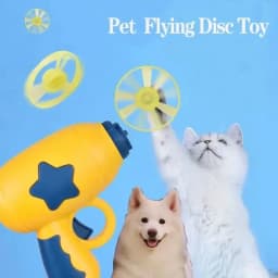 Mini Flying Disc Gun Cat Toy Interactive Launch Plaything Kitten Chasing Training Fun Pet Accessories Daily Entertainment