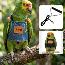 Comfortable Parrot Flying Harness Adjustable Safety Bird Vest Training Rope for Outdoor Walking Adventure