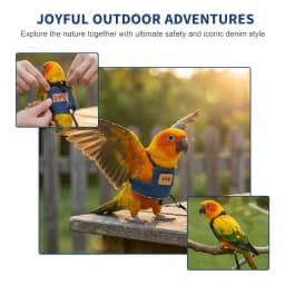 Comfortable Parrot Flying Harness Adjustable Safety Bird Vest Training Rope for Outdoor Walking Adventure