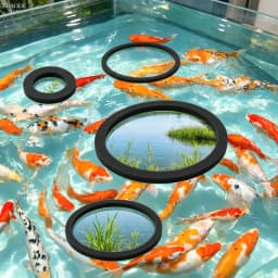 Aquarium Floating Plant Ring, Foam Duckweed Water Grass Barrier Circle, Fish Tank Floating Isolation Ring for Aquascape Decor