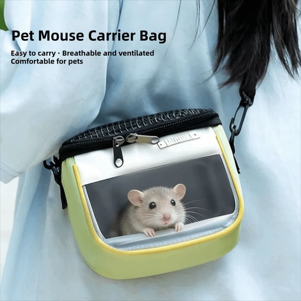 Breathable Small Pet Carrier Bag Ventilated Portable Hamster Shoulder Bag Lightweight Adjustable Squirrel Carrier Bag