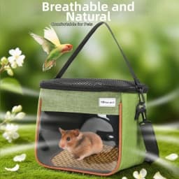 S/M/L Hamster Travel Carrier Breathable Clear Window Hamster Carry Bag Top Opening Lightweight Pet Carrier Bag Small Pet