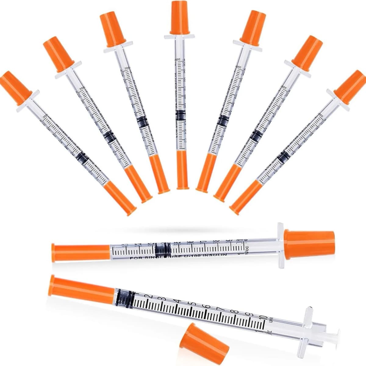 100/200PCS 0.5/1ml Syringes with Needle Individual Packaging Pain-Free for Laboratory And Insulin Syringe Pet Supplies