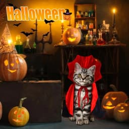 Halloween Pet Cape Costume Vampire Cloak Wizard Outfit Cosplay Apparel Party Costumes for Small Medium Dogs Cats Pet Supplies