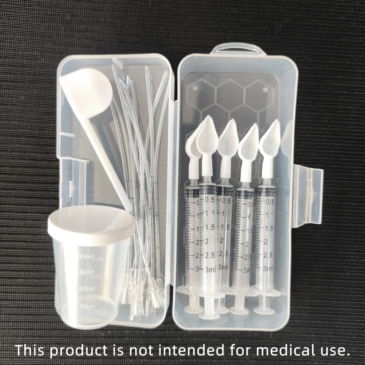 Bird Medication Feeding Set for Parrots, Includes 10 Tubes, 5 Syringes, Spoons, Measuring Cup & Box