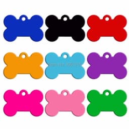 Wholesale 100Pcs Aluminium Bone Dog Tag Personalized Customize Tag Cat Name Pet Dog ID Tags Identity Plate Tags For Dogs Custom