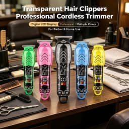 2026 New Transparent Body Electric Hair Clipper Professional Trimmer USB Rechargeable Hair Cutting Machine For Men