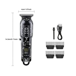 2026 New Transparent Body Electric Hair Clipper Professional Trimmer USB Rechargeable Hair Cutting Machine For Men