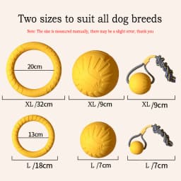 EVA Durable Dog Toys 4 Pack Flying Disc + Ball + Tug Rope for Puppy&Adult Dogs Chew-Proof Teeth Cleaning Set(2024 Best Seller)