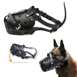 Leather Pet Dog Basket Mouth Cage German Shepherd Doberman Anti Bite Dog Training Defense Masks for Small/Large Dogs