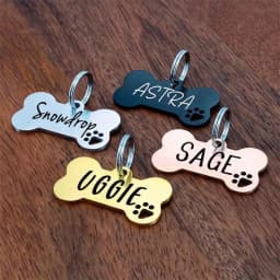 Bone Shaped Pet ID Tag Personalized Dog Cat Name Tags Anti-lost Free Engraving Collar Pendant Bone for Small Medium Large Pet