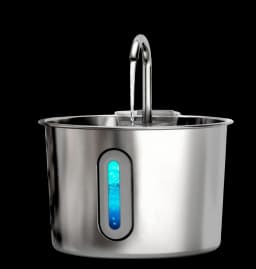 OYES 2.2L round Automatic Cat Water Fountain Stainless Steel Pet Water Feeder with Window for Dogs And Cats Pet Supplies