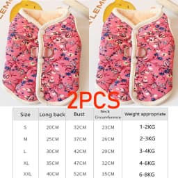 Puppy Floral Vest Pet Clothing Dog Fleece Coat for Dogs Jackets for Small Dogs Winter Jacket for Pet Luxury Clothes XGMY05