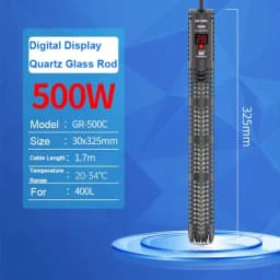 Quartz Glass Aquarium Submersible Heater Adjustable Temperature Non- Glass Fish Tank Heater LCD Display 20-34°C