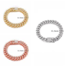 Pet Dog Cat Chain Collar Jewelry Metal Material with Diamond 12.5mm Width Collar Pitbull Personalised Dogs Collars Accessories