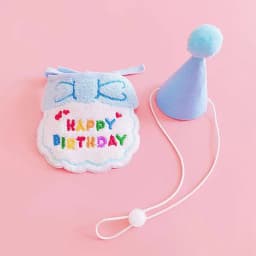 Cute Dog Cat Clothes Birthday Bib Party Hat Bandana Set Puppy Cat Adjustable Drool Scarf Pets Birthday Costume Supplies