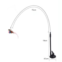 Cat Toys Simulated Bird Feather Cat Teasing Stick Epoxy Sucker Steel Wire Long Rod Cat Self Hi No Harmful Ingredients