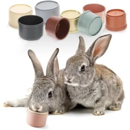 8pcs Rabbits Toys Bunny Stacking Cups Multi-colored Reusable Rabbit Puzzle Toys Playing Toy Hamster Guinea Pig Nesting Toys