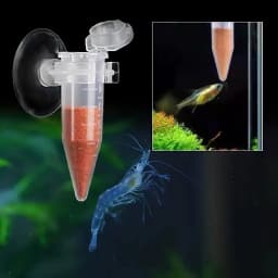 Plastic Aquarium Automatic Feeder with Suction Cup Red Worm Feeding Fish Tank Shrimp Egg Feeder Food Tapered Hopper Basket 1Pcs