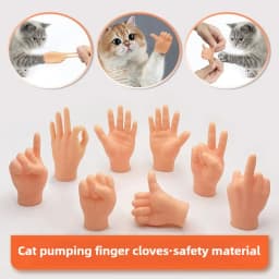 Cat Finger Gesture Gloves Creative TPR Stretchable Toy High Elasticity Interactive Cat Play Safe Pet Toy Funny Animal Paw Design