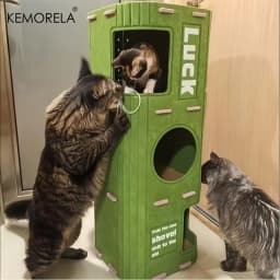 3D Tree-Shaped Cat Condo Large Space Pet Cat Tree with Scratching Posts & Hanging Toys Felt Space-Saving Detachable for Cats