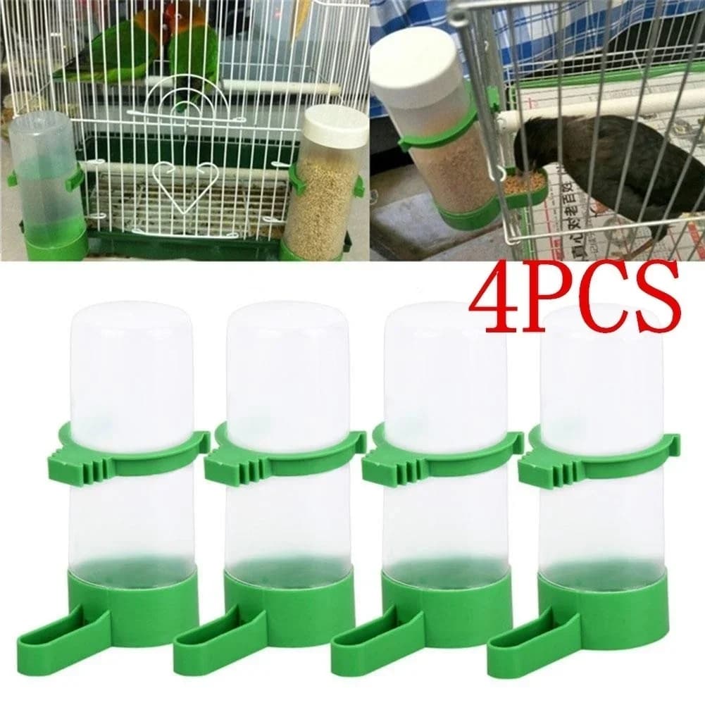 4 Pcs Pet Bird Feeder Water Dispenser Parrot Water Dispenser Bird Feeder Bird Feeding Supplies Agricultural Equipment (size: M)