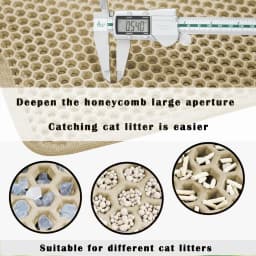 1Pc Large Size Cat Litter Mat-Advanced Honeycomb Double Layer Design,Urine Waterproof,Easy Cleaning,Scatter Control,Stay Clean