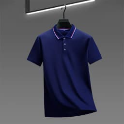 Men's Casual Solid Color Short Sleeve Polo Shirt 2025 Summer Fashionable Comfortable Versatile Top for Men