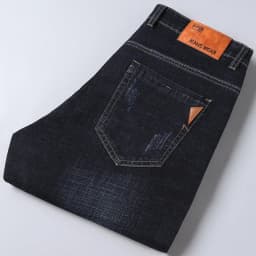 Men Fashion Straight Jeans Men 2025 New Stretch Slim Fit Pants Comfortable Soft Business Denim Trousers Male Brand Clothing