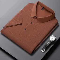 2026 Men's New Printed Business Casual Short sleeved POLO Shirt Fashion Short sleeved Comfortable and Breathable Top