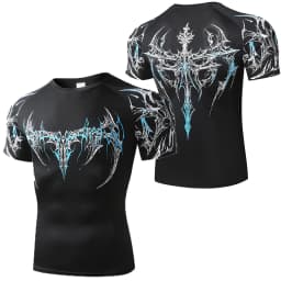 Men's Skinny T-shirt Men Summer Compression Tights Homme Tshirt Gyms Fitness Tops Tee Casual Clothing Fashion Black T Shirt Men