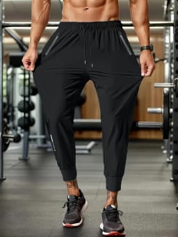 Men's High Elastic Zipper Pocket Trousers Lightweight Drawstring Sports Pants Gift Mens Sweatpants Fishing Vintage Football Man