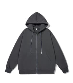 Men's Long Sleeve Zipper Hoodie Autumn Winter Fashion Casual Loose Fit Sweatshirt Sportswear Male Outfit