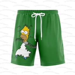26 Holiday Summer Vacation Hawaiian Shorts Men's The Simpsons Print Shorts Doughnut Waves Print T-Shirt Beach Men Shorts S