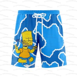 26 Holiday Summer Vacation Hawaiian Shorts Men's The Simpsons Print Shorts Doughnut Waves Print T-Shirt Beach Men Shorts S