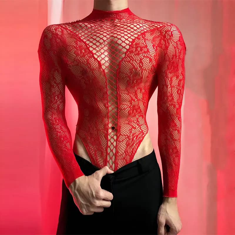 2026 New Men's Long Sleeve Tight-fitting T-Shirt Cutout Backless Short-Sleeve Sissy Top Round-Neck Sheer Summer Fitted Tank Vest