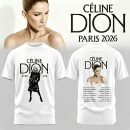 Celine Dion Paris 2026 Fan Tour Gift T-shirt Men Women 2026 Summer New Fashion Men's T-shirt Pop music Streetwear Hip Hop Tees