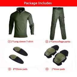 Green Tactical Suits Outdoor Uniform Men Clothing Training Suit Hunting Shirts Cargo Pants Paintball Mens Sets Wear Resistant