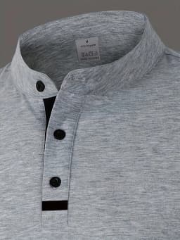 A Stylish Men's Round-Neck Plain Splicing Polo Shirt That Is Suitable for Summer, Autumn, and Winter, and Can Be Worn at Home