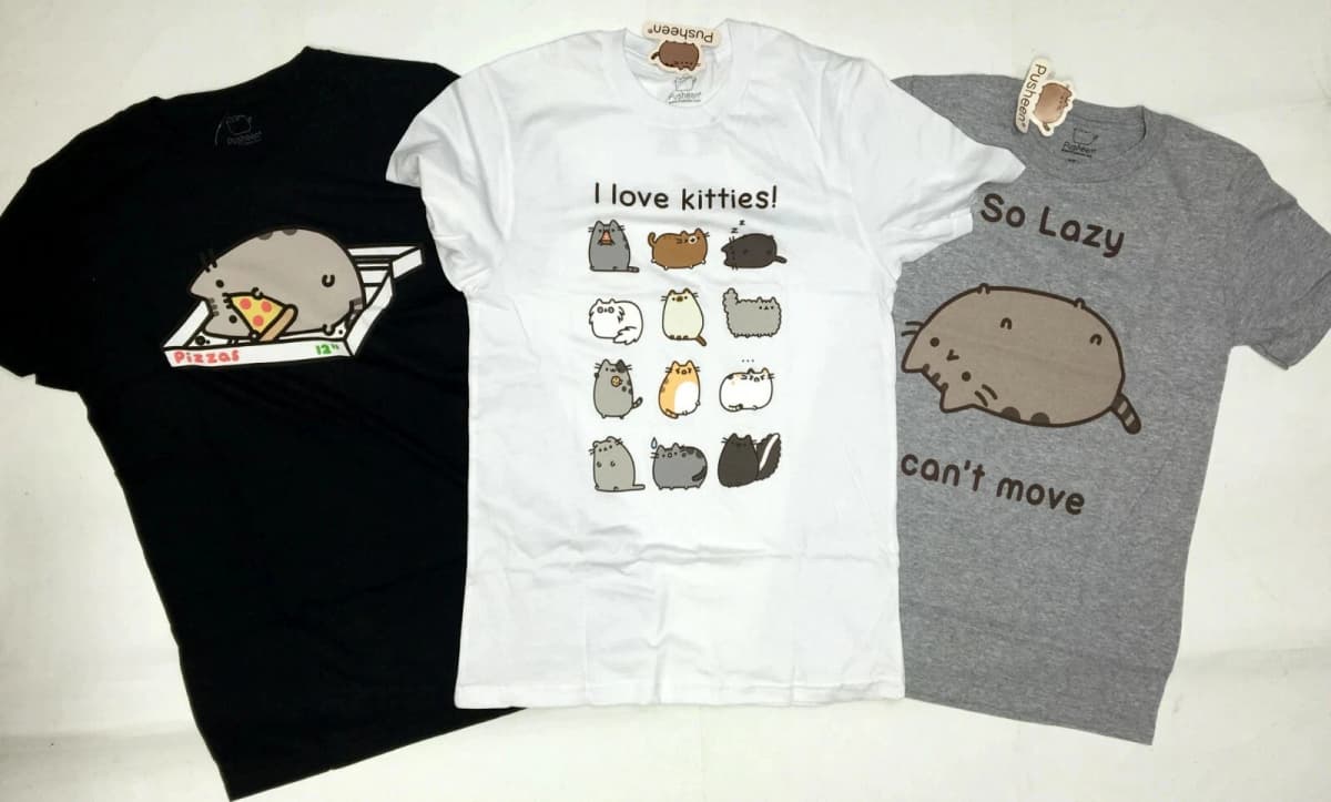 Pusheen The Cat Themed Printed Pattern Pure Cotton T-shirt 2026 Summer Men's Women's Oversized Streetwear Y2k Style Clothing