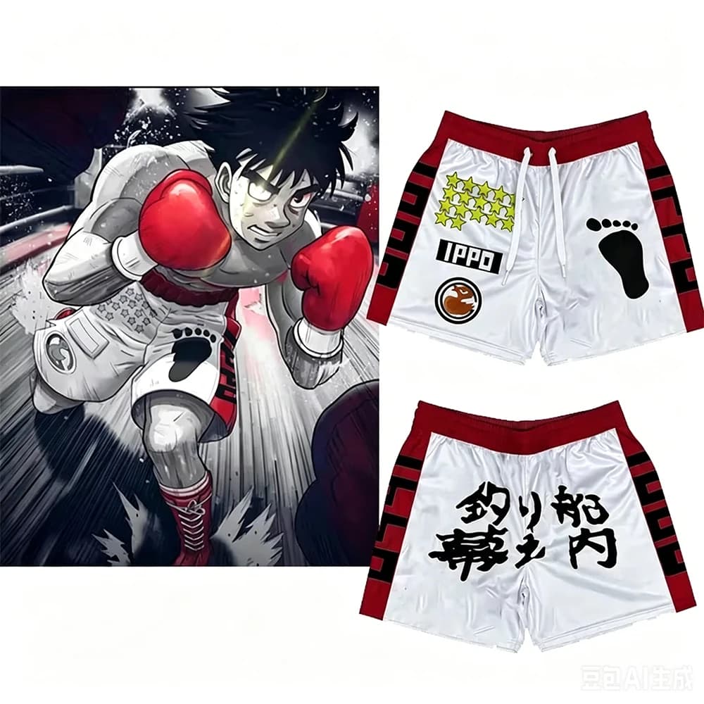 Anime Hajime no Ippo Shorts Summer Gyms Quick Drying Sport Men Shorts Fitness Exercise Beach Breathable Jogger Casual Shorts